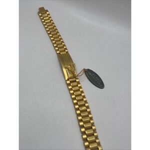 Speidel Stainless Steel Gold Color Identification ID Euro‎ Bracelet 8"
